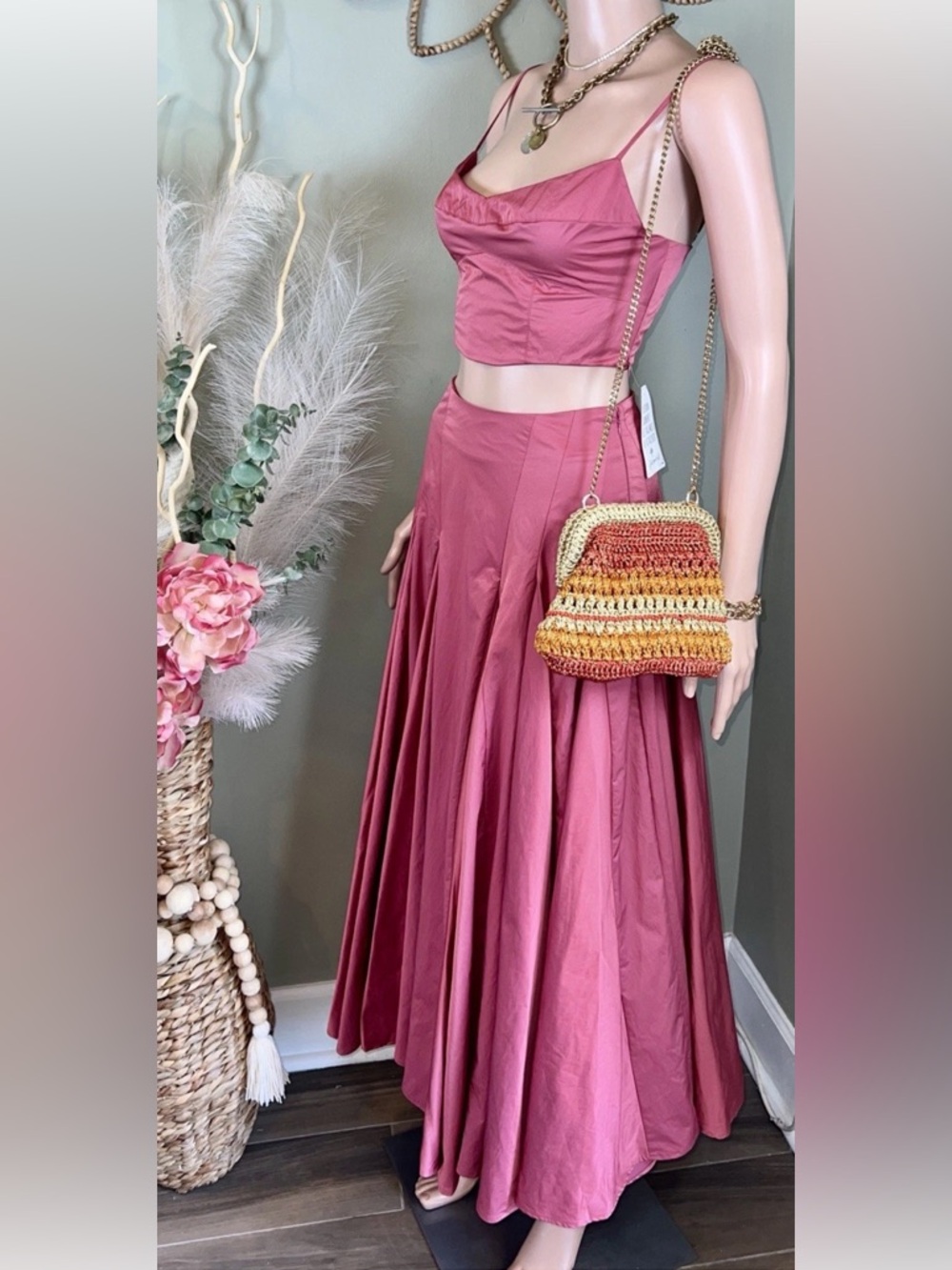 Free People Mya Set Rose Pink Sz 2 - Picture 5 of 16